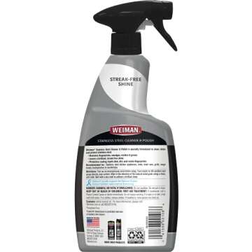 Weiman Stainless Steel Cleaner and Polish - Protects Appliances from Fingerprints, Leaves a Streak-F...