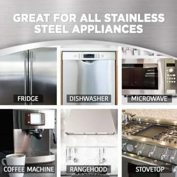 Weiman Stainless Steel Cleaner and Polish - Protects Appliances from Fingerprints, Leaves a Streak-Free Shine for Refrigerator, Dishwasher, Oven, Grill, 2 Pack With Microfiber Cloth