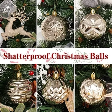 50-count Champagne and White Christmas Ornament Set