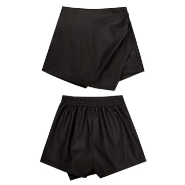 Luvamia High-Waisted Faux Leather Skort for Women