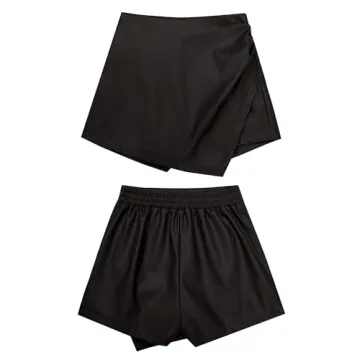 Luvamia High-Waisted Faux Leather Skort for Women