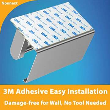 Adhesive Toilet Paper Holder with Shelf for Mega Rolls