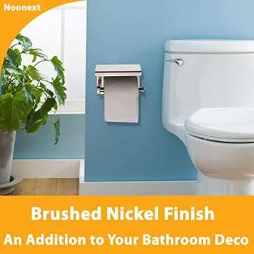 Adhesive Toilet Paper Holder with Shelf for Mega Rolls