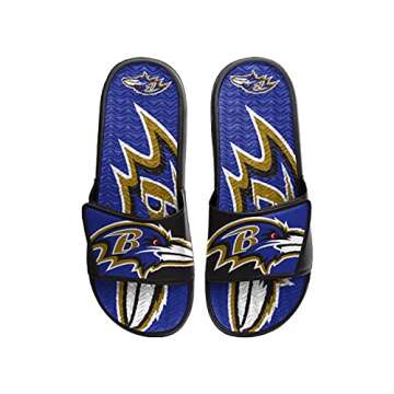 FOCO Baltimore Ravens NFL Mens Colorblock Big Logo Gel Slides - M