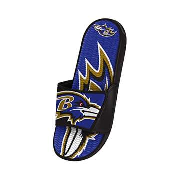 FOCO Baltimore Ravens NFL Mens Colorblock Big Logo Gel Slides - M