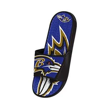 FOCO Baltimore Ravens NFL Mens Colorblock Big Logo Gel Slides - M