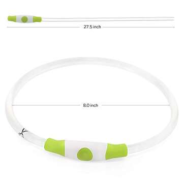 BSEEN LED Dog Collar - Rechargeable & Cuttable Safety Light