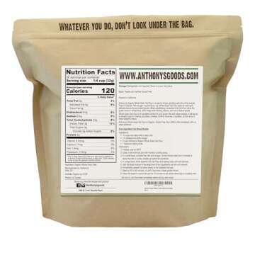 Anthony's Organic Whole Grain Oat Flour, 4 lb, Gluten Free, Non GMO, Non Irradiated, Finely Ground, ...
