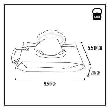 purifyou Portable Baby Wipe Case Travel Holder - Set of 6 Refillable Wipe Dispenser Pouches, Keeps W...