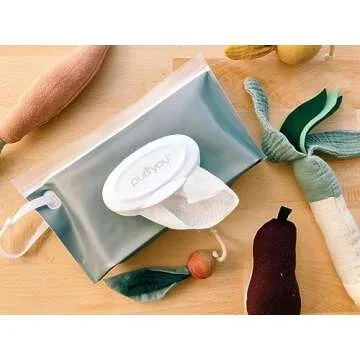 purifyou Portable Baby Wipe Case Travel Holder - Set of 6 Refillable Wipe Dispenser Pouches, Keeps Wipes Fresh & Moist, Lightweight, Durable, for Car, Diaper Bag, Stroller, Home & Travel (Multicolor)