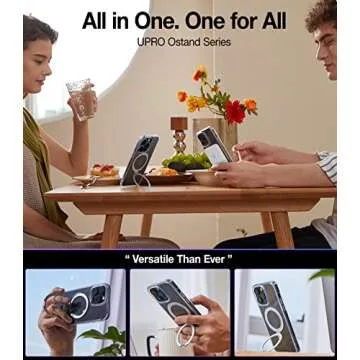 TORRAS Magnetic UPRO™ Ostand for iPhone 13 Pro Max Case 6.7 inch [Fit for MagSafe] Adjustable Stand [Never Yellow] [MIL-Grade Protection] Hard Clear Case for iPhone 13 Pro Max (2021), Full Clear