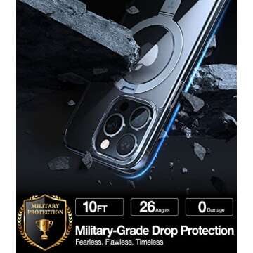 TORRAS Magnetic UPRO™ Ostand for iPhone 13 Pro Max Case 6.7 inch [Fit for MagSafe] Adjustable Stand [Never Yellow] [MIL-Grade Protection] Hard Clear Case for iPhone 13 Pro Max (2021), Full Clear