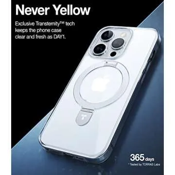 TORRAS Magnetic UPRO™ Ostand for iPhone 13 Pro Max Case 6.7 inch [Fit for MagSafe] Adjustable Stand [Never Yellow] [MIL-Grade Protection] Hard Clear Case for iPhone 13 Pro Max (2021), Full Clear