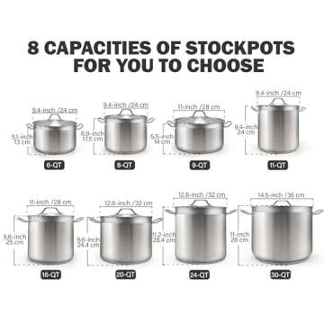 Cooks Standard 6-Quart Stock Pot with Lid, Professional 18/10 Stainless Steel Stockpot Dutch Oven Ca...