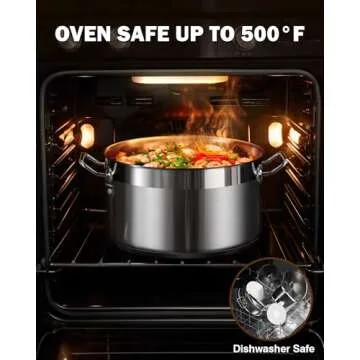 Cooks Standard 6-Quart Stock Pot with Lid, Professional 18/10 Stainless Steel Stockpot Dutch Oven Casserole Cooking Pot, Ollas de Cocina, Compatible with All Stovetops, Silver