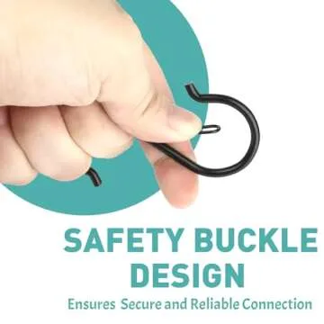 20 Pcs S Hooks for Hanging Heavy Duty, 3.5-inch Heavy Duty Metal S Hooks with Safety Buckle, S Shaped Hooks, Pot Rack Hooks, Closet Hooks, S Hooks for Hanging Plants, Kitchen Utensil, Pot, Pan, Bags.