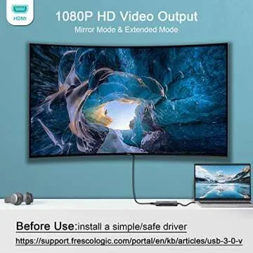 QGeeM 7 in 1 USB 3.0 Data Hub Adapter in Aluminum Dongle with USB to HDMI Adapter 1080p Output,3 USB Ports,USB-C Data Port,SD/Micro Card Reader, Compatible with Windows, Mac, Android