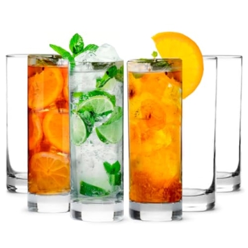 LEMONSODA Premium Highball Glass Set - Elegant Tom Collins Glasses Set of 6-12oz Tall Drinking Water...