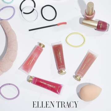 ELLEN TRACY Pamper Your Lips with Ellen Tracy Lip Balm Set - 4-Piece Rosy Nudes Collection for Nourished and Beautiful Lips - Moisturizing Lip Care Kit