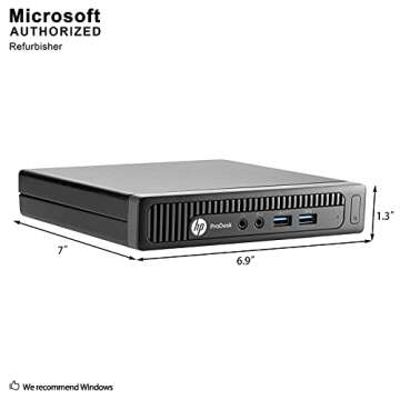 HP 600 G1 Micro Computer Mini Tower PC - Intel i3, 8GB RAM, 256GB SSD, Win 10 Pro