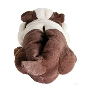 Fuzzy Bulldog Slippers for Adults and Kids - Cozy Comfort