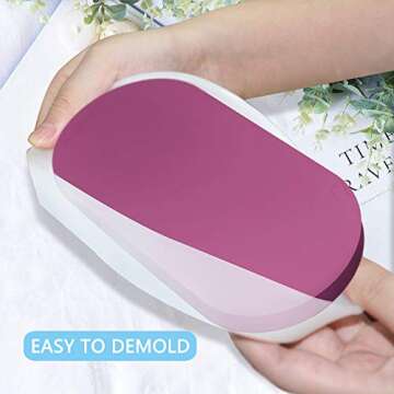 AFUNTA DIY Oval Resin Tray Mold, 2 Pcs Flexible Plate Dish Resin Molds Epoxy Resin Casting Mold for Jewelry Makeup Storage, Table Home Decoration