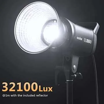 Godox SL100D Daylight LED Video Light, 100W 5600K 32100Lux @1M CRI 96+TLCI 97+ Bowens Mount COB LED Continuous Light, 8 FX Effects 0-100% Brightness Studio Light with RC-A6 Remote