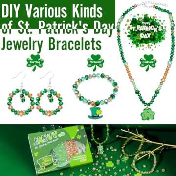 JADVY St Patricks Day Crystal Beads for Bracelets Making Kit, Glass Crystal Beads for Jewelry Making...