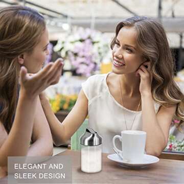 Aelga Glass Sugar Dispenser with Pour Spout, Weighted Pourer, Coffee Bar Accessories for Coffee, Tea and Baking