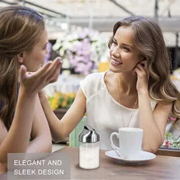 Aelga Glass Sugar Dispenser with Pour Spout, Weighted Pourer, Coffee Bar Accessories for Coffee, Tea and Baking