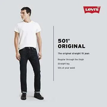Levi's Men's 501 Original Fit Jeans (Also Available in Big & Tall), Rigid, 36W x 31L