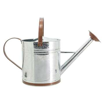 Arcadia Garden Products WC14 Classic Shiny Galvanized Metal Watering Can, Easy-Pour, Indoor and Outdoor, 2.6 gal