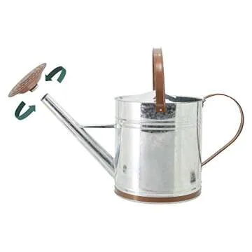 Arcadia Garden Products WC14 Classic Shiny Galvanized Metal Watering Can, Easy-Pour, Indoor and Outdoor, 2.6 gal