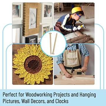 Mr. Pen- Nail Assortment Kit, 600 Pcs, 4 Sizes, Gold, Small Nails, Nails for Hanging Pictures, Finishing Nails, Wall Nails for Hanging, Pin Nails, Hardware Nails, Assorted Nails, Galvanized Nails