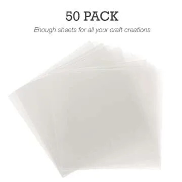 Samsill 50 Pack 12x12 .007 Clear Craft Plastic Sheets for Stencils, Cards, and Crafts