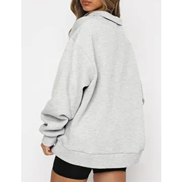 AUTOMET Womens Oversized Half Zip Pullover Hoodie