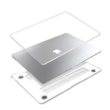 G JGOO Compatible with MacBook Air 13 Inch Case 2022 2021 2020 2019 2018 Release M1 A2337 A2179 A1932 Touch ID, Clear Plastic Hard Shell Case + 2 Keyboard Covers + Screen Protector