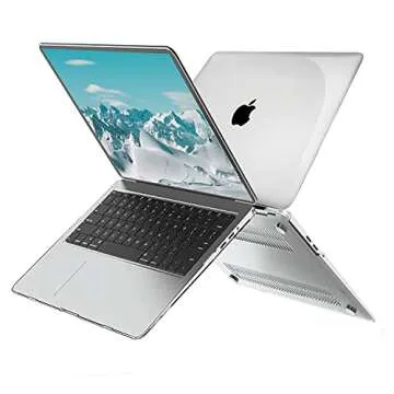 G JGOO Compatible with MacBook Air 13 Inch Case 2022 2021 2020 2019 2018 Release M1 A2337 A2179 A1932 Touch ID, Clear Plastic Hard Shell Case + 2 Keyboard Covers + Screen Protector