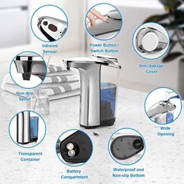 PZOTRUF Touchless Soap Dispenser with Infrared Sensor