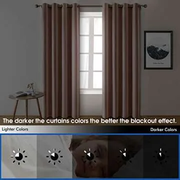 HOMEIDEAS 2 Panels Blush Pink Faux Silk Blackout Curtains, 52 X 108 Inch Room Darkening Satin Thermal Insulated Window Drapes for Bedroom, Indoor, Nursery