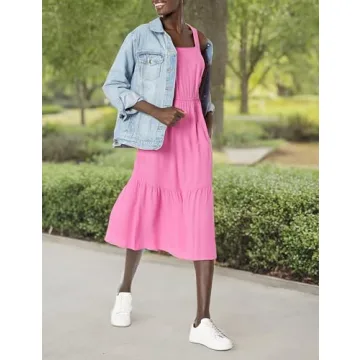 Amazon Essentials Women's Fluid Twill Tiered Flare Dress