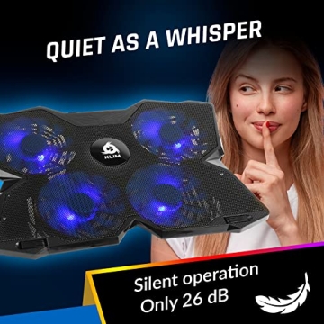 KLIM Wind Laptop Cooling Pad 4 Fans 1200 RPM USB Blue