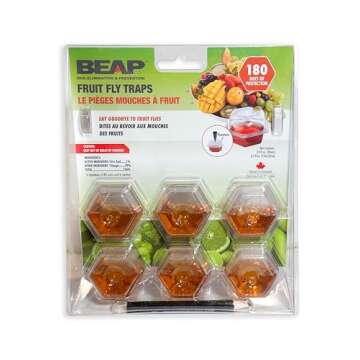BEAPCO Premium Fruit Fly Traps for Indoors - 180 Days Supply - New and Improved Formula for Indoor G...