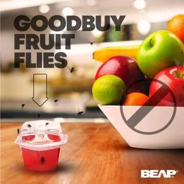 BEAPCO Premium Fruit Fly Traps for Indoors - 180 Days Supply - New and Improved Formula for Indoor Gnat Trap - Easy to use - Food Based Fly Trap Bait, Lure, Catcher, Fruit Flies, 6-Pack