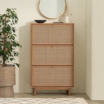 Hannah Shoe Cabinet Natural Rattan Storage Organizer