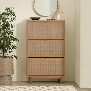 Hannah Shoe Cabinet Natural Rattan Storage Organizer