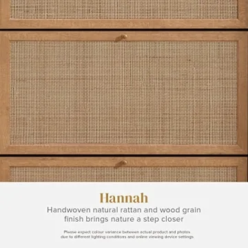Hannah Shoe Cabinet Natural Rattan Storage Organizer