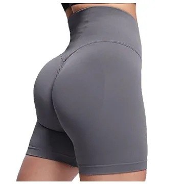 Aoxjox Women's Shorts - Scrunch High Waisted Booty Lifting Gym Shorts 5"