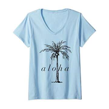 Womens AlOHA Hawaii T-shirt from the island. Feel the Aloha Spirit V-Neck T-Shirt
