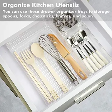 CHEFSTORY 23 PCS Clear Drawer Organizers Set for Home Organization